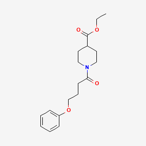 molecular formula C18H25NO4 B3974552 ethyl 1-(4-phenoxybutanoyl)-4-piperidinecarboxylate 