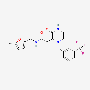 N-[(5-methyl-2-furyl)methyl]-2-{3-oxo-1-[3-(trifluoromethyl)benzyl]-2-piperazinyl}acetamide