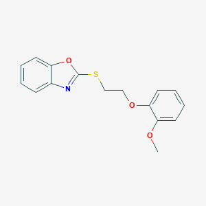 molecular formula C16H15NO3S B397460 2-(2-Benzoxazol-2-ylthioethoxy)-1-methoxybenzene 