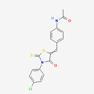 molecular formula C18H13ClN2O2S2 B3974612 N-(4-{[3-(4-chlorophenyl)-4-oxo-2-thioxo-1,3-thiazolidin-5-ylidene]methyl}phenyl)acetamide 