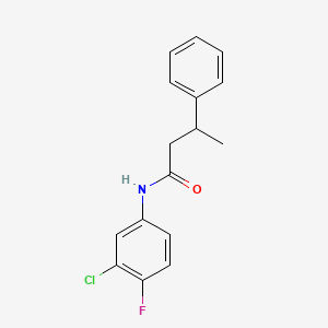 molecular formula C16H15ClFNO B3974639 N-(3-chloro-4-fluorophenyl)-3-phenylbutanamide 