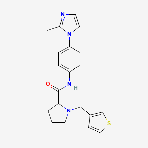 molecular formula C20H22N4OS B3974646 N-[4-(2-methyl-1H-imidazol-1-yl)phenyl]-1-(3-thienylmethyl)prolinamide 