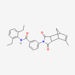 N-(2,6-diethylphenyl)-3-(8-methyl-3,5-dioxo-4-azatricyclo[5.2.1.0~2,6~]dec-8-en-4-yl)benzamide