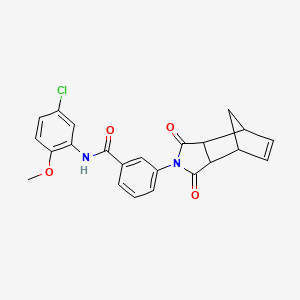 molecular formula C23H19ClN2O4 B3974659 N-(5-chloro-2-methoxyphenyl)-3-(3,5-dioxo-4-azatricyclo[5.2.1.0~2,6~]dec-8-en-4-yl)benzamide 