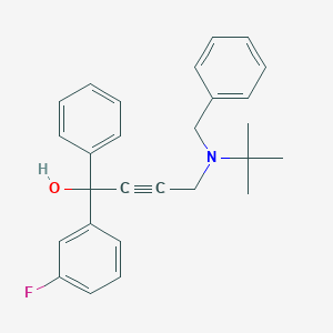 molecular formula C27H28FNO B3974666 4-[benzyl(tert-butyl)amino]-1-(3-fluorophenyl)-1-phenyl-2-butyn-1-ol 