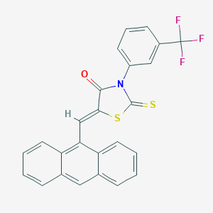 molecular formula C25H14F3NOS2 B397468 (5Z)-5-(anthracen-9-ylmethylidene)-2-thioxo-3-[3-(trifluoromethyl)phenyl]-1,3-thiazolidin-4-one 