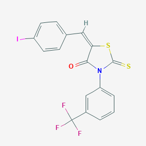 molecular formula C17H9F3INOS2 B397469 5-(4-Iodobenzylidene)-2-thioxo-3-[3-(trifluoromethyl)phenyl]-1,3-thiazolidin-4-one 