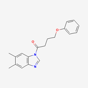 molecular formula C19H20N2O2 B3974694 5,6-dimethyl-1-(4-phenoxybutanoyl)-1H-benzimidazole 