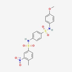 molecular formula C20H19N3O7S2 B3974746 N-(4-{[(4-methoxyphenyl)amino]sulfonyl}phenyl)-4-methyl-3-nitrobenzenesulfonamide 