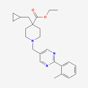 ethyl 4-(cyclopropylmethyl)-1-{[2-(2-methylphenyl)-5-pyrimidinyl]methyl}-4-piperidinecarboxylate