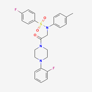 molecular formula C25H25F2N3O3S B3974765 4-fluoro-N-{2-[4-(2-fluorophenyl)-1-piperazinyl]-2-oxoethyl}-N-(4-methylphenyl)benzenesulfonamide 