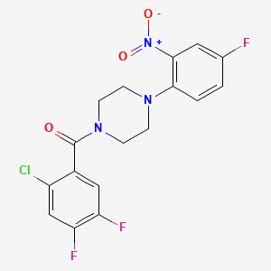 molecular formula C17H13ClF3N3O3 B3974772 1-(2-chloro-4,5-difluorobenzoyl)-4-(4-fluoro-2-nitrophenyl)piperazine 