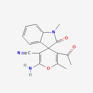 molecular formula C17H15N3O3 B3974775 5'-acetyl-2'-amino-1,6'-dimethyl-2-oxo-1,2-dihydrospiro[indole-3,4'-pyran]-3'-carbonitrile 