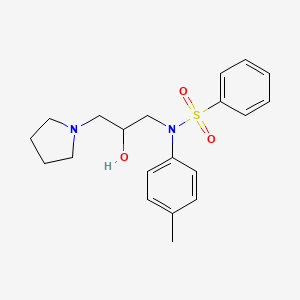 molecular formula C20H26N2O3S B3974797 N-[2-hydroxy-3-(1-pyrrolidinyl)propyl]-N-(4-methylphenyl)benzenesulfonamide 