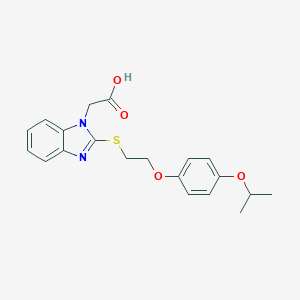 molecular formula C20H22N2O4S B397481 {2-[2-(4-Isopropoxy-phenoxy)-ethylsulfanyl]-benzoimidazol-1-yl}-acetic acid 