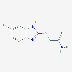 molecular formula C9H8BrN3OS B397482 2-[(6-bromo-1H-benzimidazol-2-yl)sulfanyl]acetamide 