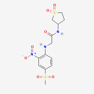 molecular formula C13H17N3O7S2 B3974826 N~1~-(1,1-dioxidotetrahydro-3-thienyl)-N~2~-[4-(methylsulfonyl)-2-nitrophenyl]glycinamide 