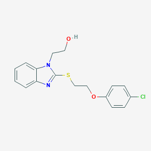 molecular formula C17H17ClN2O2S B397484 2-{2-[2-(4-Chloro-phenoxy)-ethylsulfanyl]-benzoimidazol-1-yl}-ethanol 