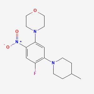 molecular formula C16H22FN3O3 B3974844 4-[4-fluoro-5-(4-methyl-1-piperidinyl)-2-nitrophenyl]morpholine 