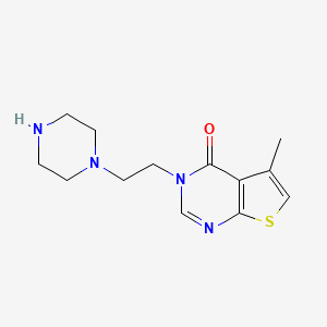 molecular formula C13H18N4OS B3974851 5-methyl-3-(2-piperazin-1-ylethyl)thieno[2,3-d]pyrimidin-4(3H)-one 