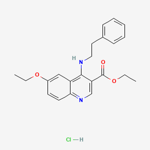 molecular formula C22H25ClN2O3 B3974868 ethyl 6-ethoxy-4-[(2-phenylethyl)amino]-3-quinolinecarboxylate hydrochloride 