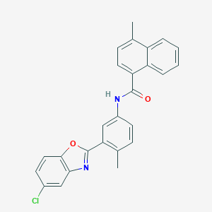 molecular formula C26H19ClN2O2 B397488 N-[3-(5-chloro-1,3-benzoxazol-2-yl)-4-methylphenyl]-4-methyl-1-naphthamide 