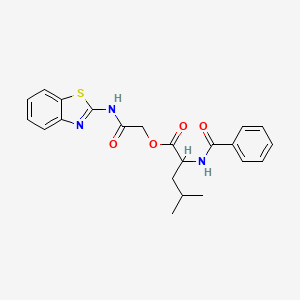 molecular formula C22H23N3O4S B3974880 2-(1,3-benzothiazol-2-ylamino)-2-oxoethyl N-benzoylleucinate 