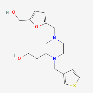 2-[4-{[5-(hydroxymethyl)-2-furyl]methyl}-1-(3-thienylmethyl)-2-piperazinyl]ethanol