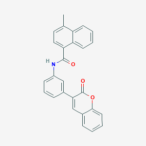 molecular formula C27H19NO3 B397490 4-methyl-N-[3-(2-oxo-2H-chromen-3-yl)phenyl]-1-naphthamide 