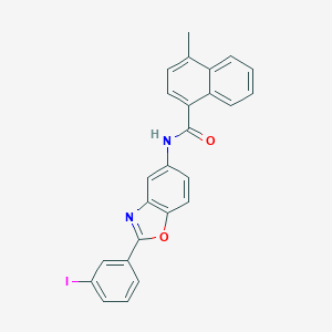 molecular formula C25H17IN2O2 B397493 N-[2-(3-iodophenyl)-1,3-benzoxazol-5-yl]-4-methylnaphthalene-1-carboxamide 