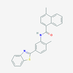 molecular formula C26H20N2OS B397494 N-[5-(1,3-benzothiazol-2-yl)-2-methylphenyl]-4-methyl-1-naphthamide 