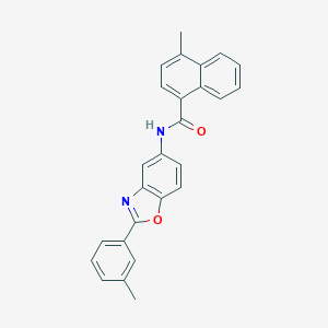 4-methyl-N-[2-(3-methylphenyl)-1,3-benzoxazol-5-yl]-1-naphthamide