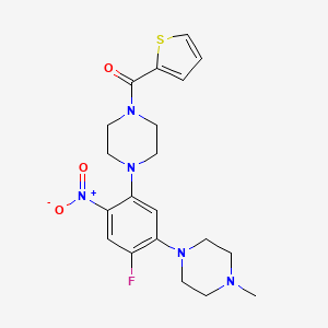 molecular formula C20H24FN5O3S B3974955 1-[4-fluoro-5-(4-methyl-1-piperazinyl)-2-nitrophenyl]-4-(2-thienylcarbonyl)piperazine 