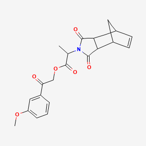 molecular formula C21H21NO6 B3974973 2-(3-methoxyphenyl)-2-oxoethyl 2-(3,5-dioxo-4-azatricyclo[5.2.1.0~2,6~]dec-8-en-4-yl)propanoate 