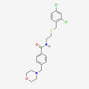 molecular formula C21H24Cl2N2O2S B3974978 N-{2-[(2,4-dichlorobenzyl)thio]ethyl}-4-(4-morpholinylmethyl)benzamide 