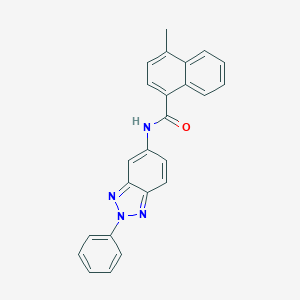 molecular formula C24H18N4O B397498 4-methyl-N-(2-phenyl-2H-1,2,3-benzotriazol-5-yl)-1-naphthamide 
