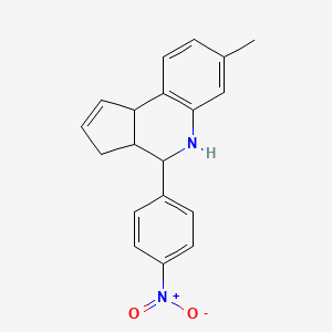 molecular formula C19H18N2O2 B3975051 7-methyl-4-(4-nitrophenyl)-3a,4,5,9b-tetrahydro-3H-cyclopenta[c]quinoline 