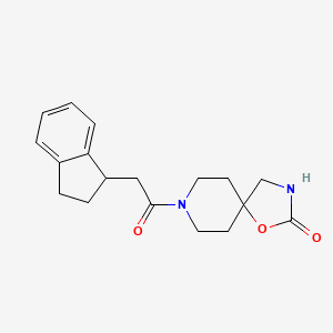 molecular formula C18H22N2O3 B3975059 8-(2,3-dihydro-1H-inden-1-ylacetyl)-1-oxa-3,8-diazaspiro[4.5]decan-2-one 