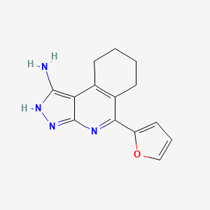 molecular formula C14H14N4O B3975072 5-(2-furyl)-6,7,8,9-tetrahydro-3H-pyrazolo[3,4-c]isoquinolin-1-amine 