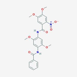 molecular formula C24H23N3O8 B3975077 N-[4-(benzoylamino)-2,5-dimethoxyphenyl]-4,5-dimethoxy-2-nitrobenzamide 