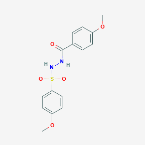 molecular formula C15H16N2O5S B397510 4-methoxy-N'-(4-methoxyphenyl)sulfonylbenzohydrazide 