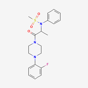 molecular formula C20H24FN3O3S B3975146 N-{2-[4-(2-fluorophenyl)-1-piperazinyl]-1-methyl-2-oxoethyl}-N-phenylmethanesulfonamide 