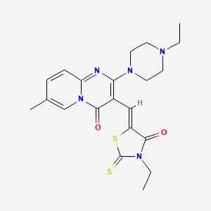 molecular formula C21H25N5O2S2 B3975150 3-[(3-ethyl-4-oxo-2-thioxo-1,3-thiazolidin-5-ylidene)methyl]-2-(4-ethyl-1-piperazinyl)-7-methyl-4H-pyrido[1,2-a]pyrimidin-4-one 