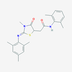 molecular formula C23H27N3O2S B397518 N-(2,6-dimethylphenyl)-2-[2-(mesitylimino)-3-methyl-4-oxo-1,3-thiazolidin-5-yl]acetamide 