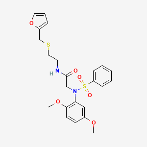 molecular formula C23H26N2O6S2 B3975189 N~2~-(2,5-dimethoxyphenyl)-N~1~-{2-[(2-furylmethyl)thio]ethyl}-N~2~-(phenylsulfonyl)glycinamide 