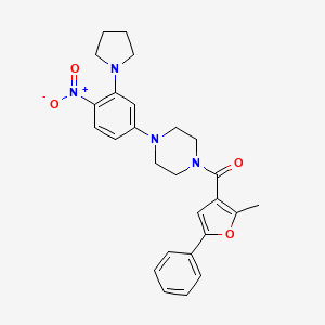 molecular formula C26H28N4O4 B3975194 1-(2-methyl-5-phenyl-3-furoyl)-4-[4-nitro-3-(1-pyrrolidinyl)phenyl]piperazine 