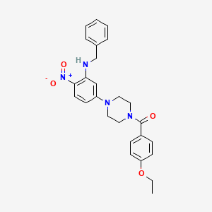 molecular formula C26H28N4O4 B3975206 N-benzyl-5-[4-(4-ethoxybenzoyl)-1-piperazinyl]-2-nitroaniline 