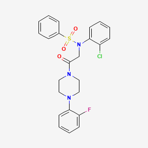 molecular formula C24H23ClFN3O3S B3975219 N-(2-chlorophenyl)-N-{2-[4-(2-fluorophenyl)-1-piperazinyl]-2-oxoethyl}benzenesulfonamide 