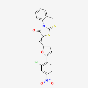 molecular formula C21H13ClN2O4S2 B3975224 5-{[5-(2-chloro-4-nitrophenyl)-2-furyl]methylene}-3-(2-methylphenyl)-2-thioxo-1,3-thiazolidin-4-one 