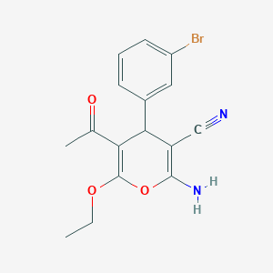 molecular formula C16H15BrN2O3 B3975231 5-acetyl-2-amino-4-(3-bromophenyl)-6-ethoxy-4H-pyran-3-carbonitrile 